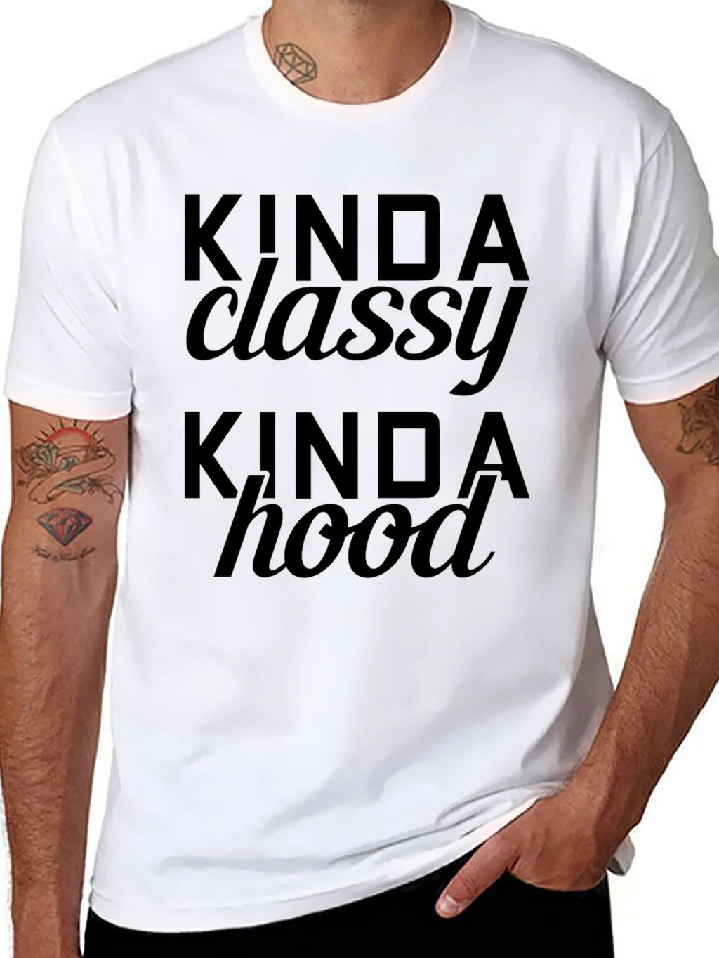 Kinda Classy Hood Black Graphic Tee product image 10