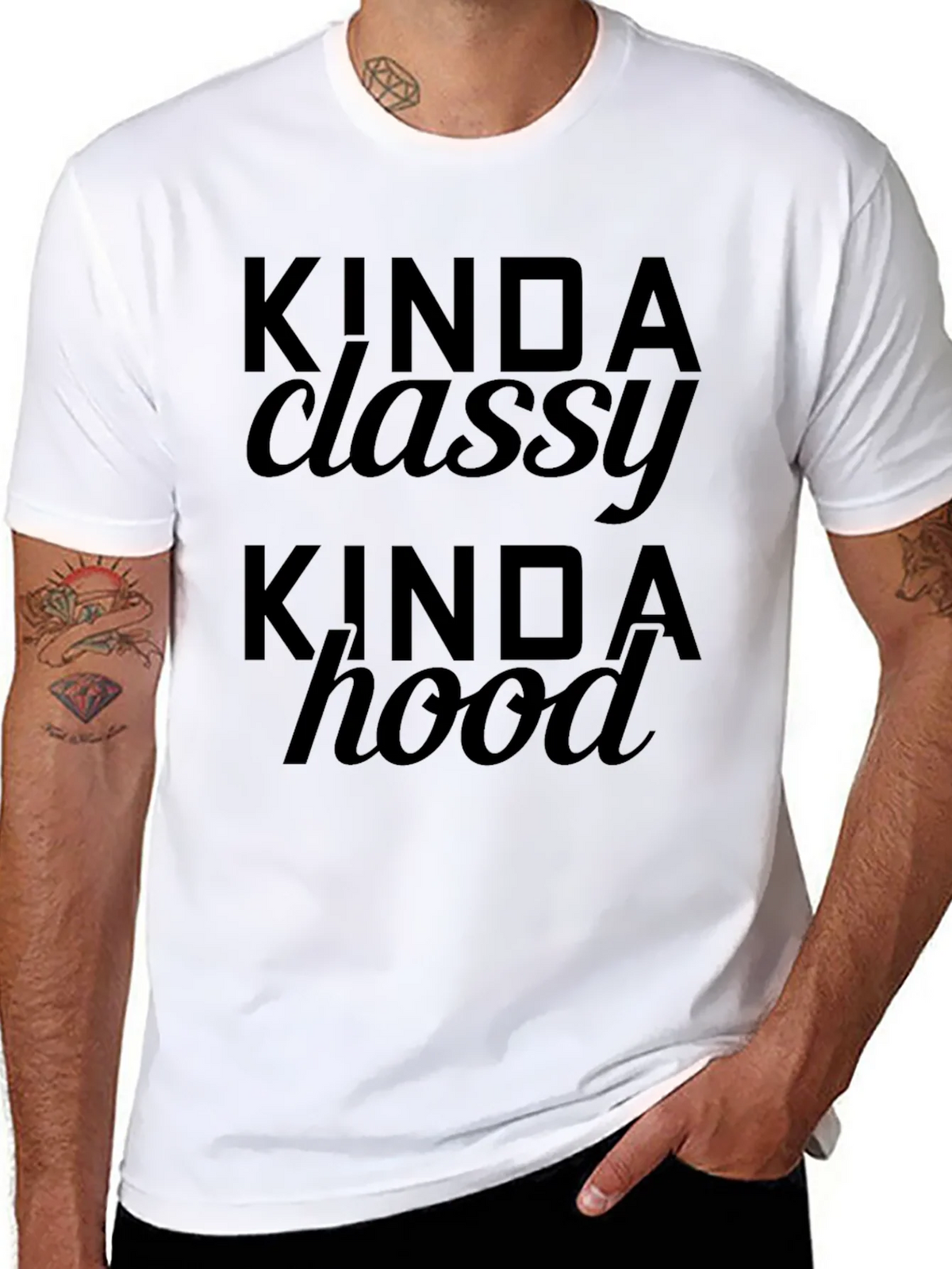 Kinda Classy Hood Black Graphic Tee product image 10