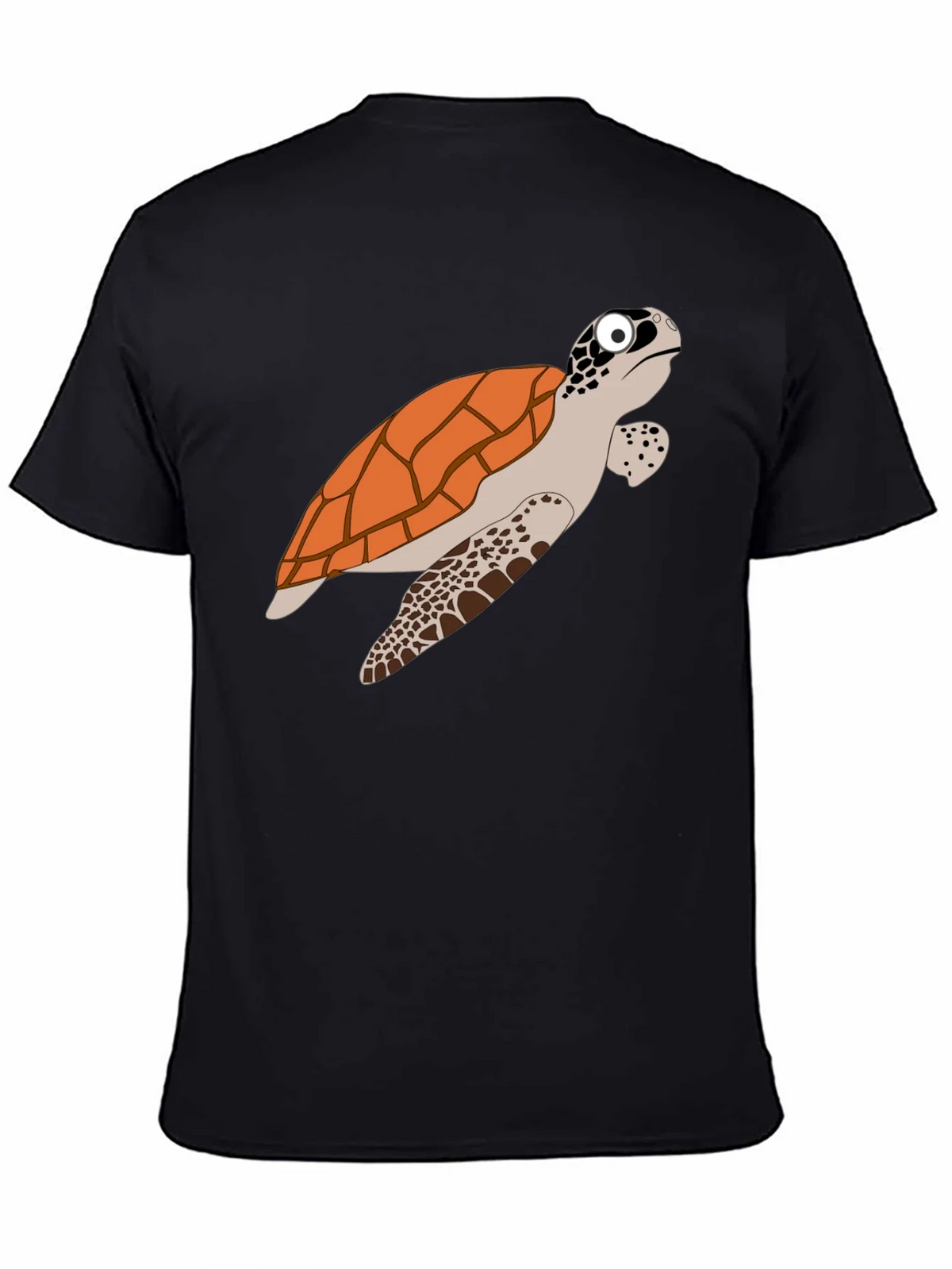 Cartoon Turtle Graphic Tee - Black Cotton T-Shirt product image 7