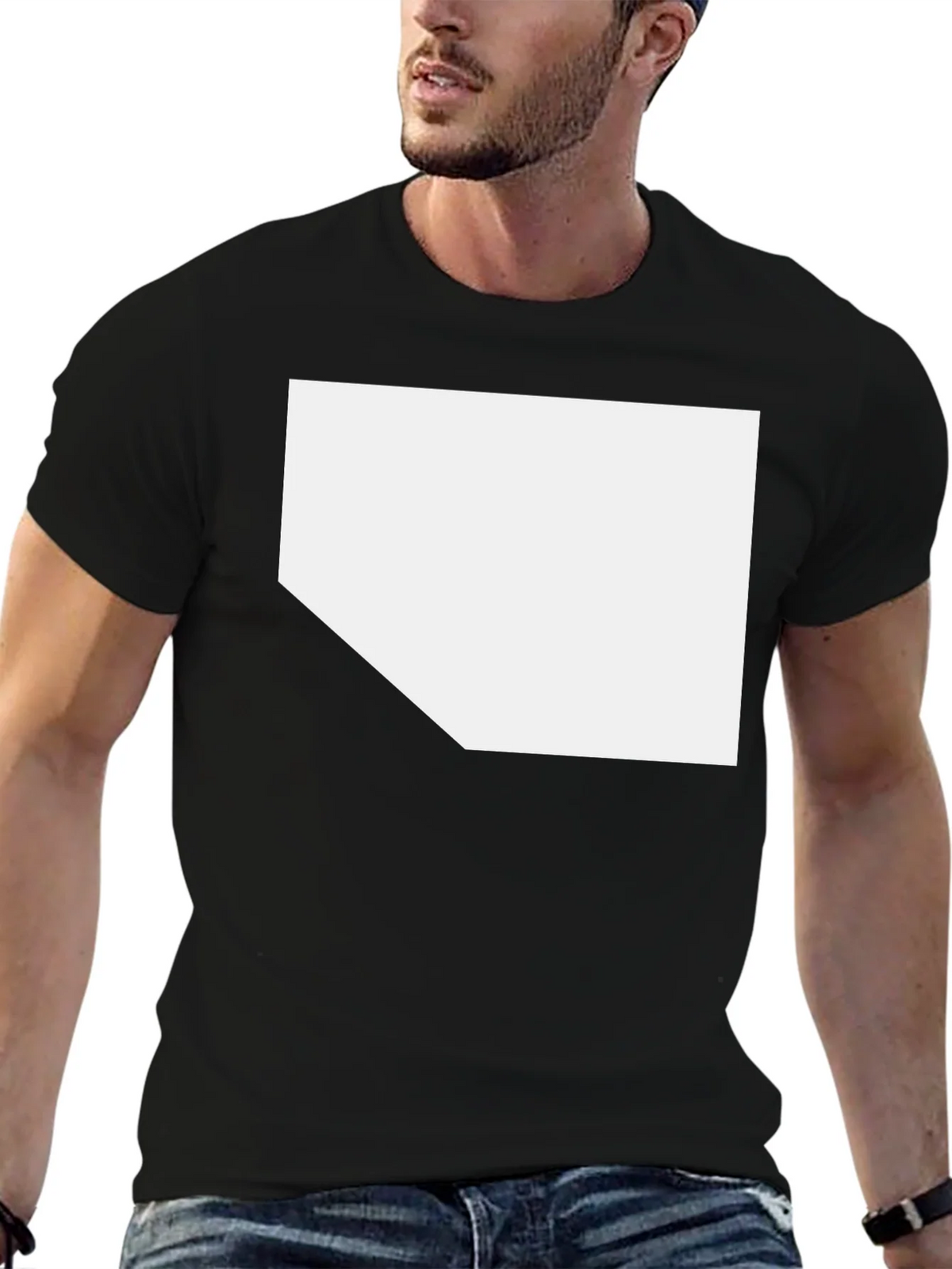 Black T-Shirt with Customizable White Space product image 9