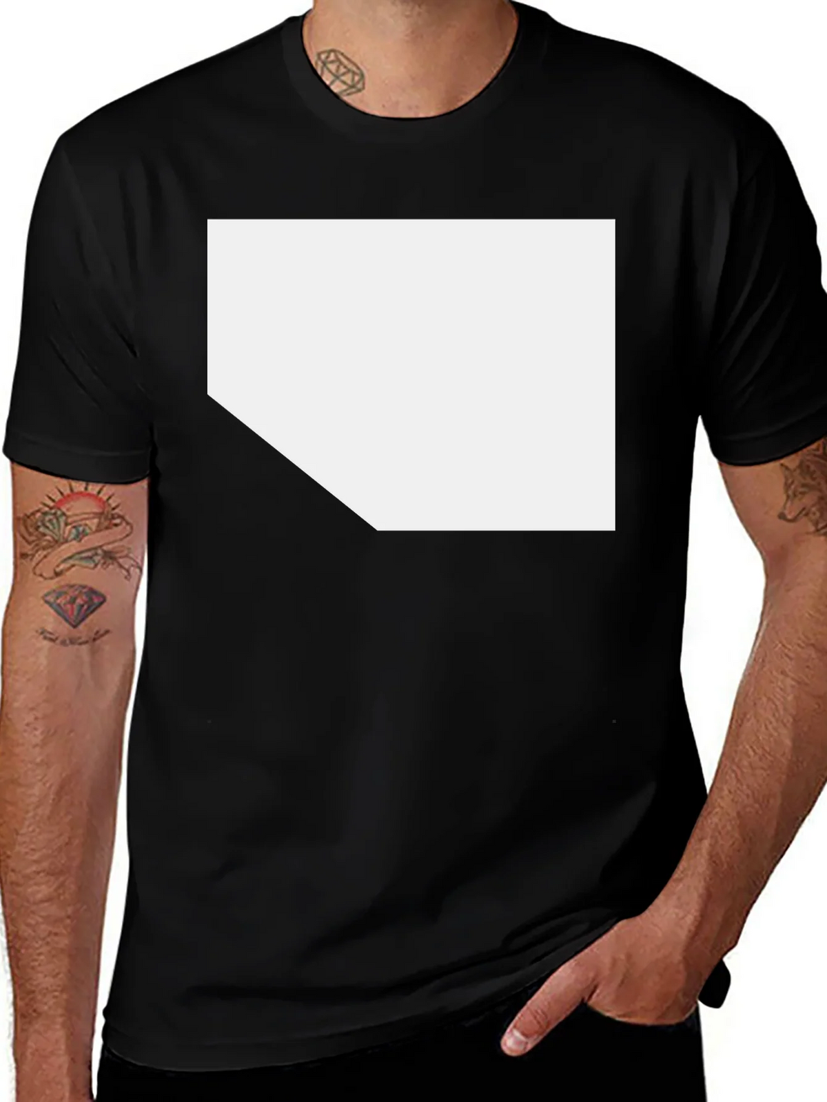 Black T-Shirt with Customizable White Space product image 1