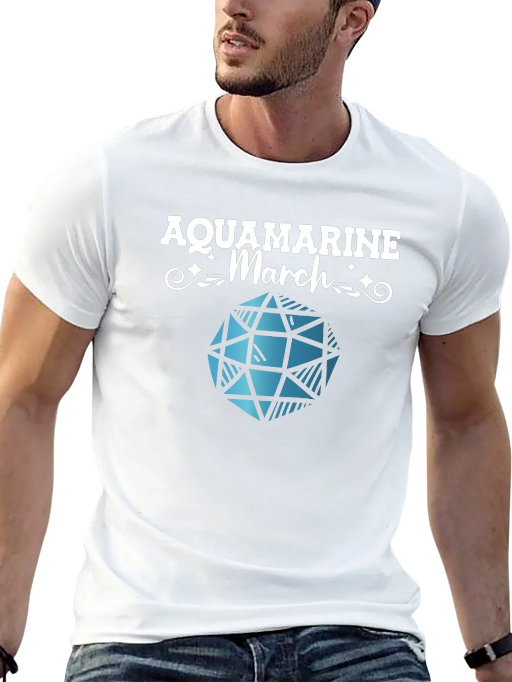 Aquamarine March Gemstone T-Shirt product image 4