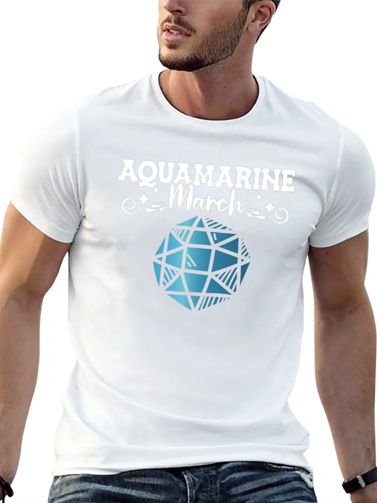 Aquamarine March Gemstone T-Shirt product image 4