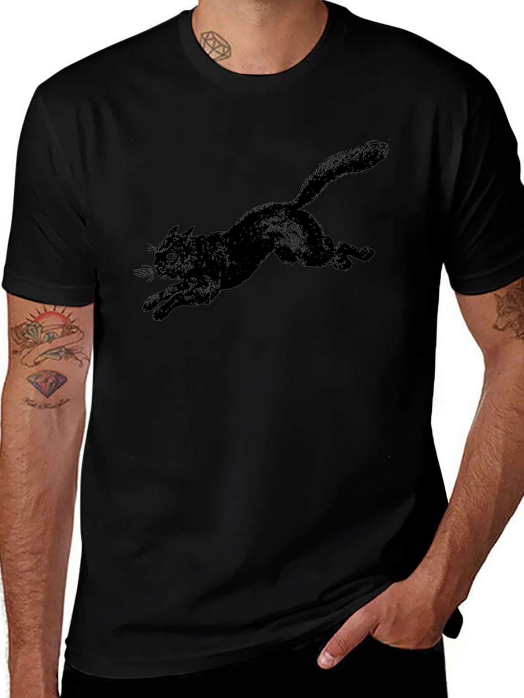 Black Cat Graphic Tee - Mens Casual T-Shirt product image 1