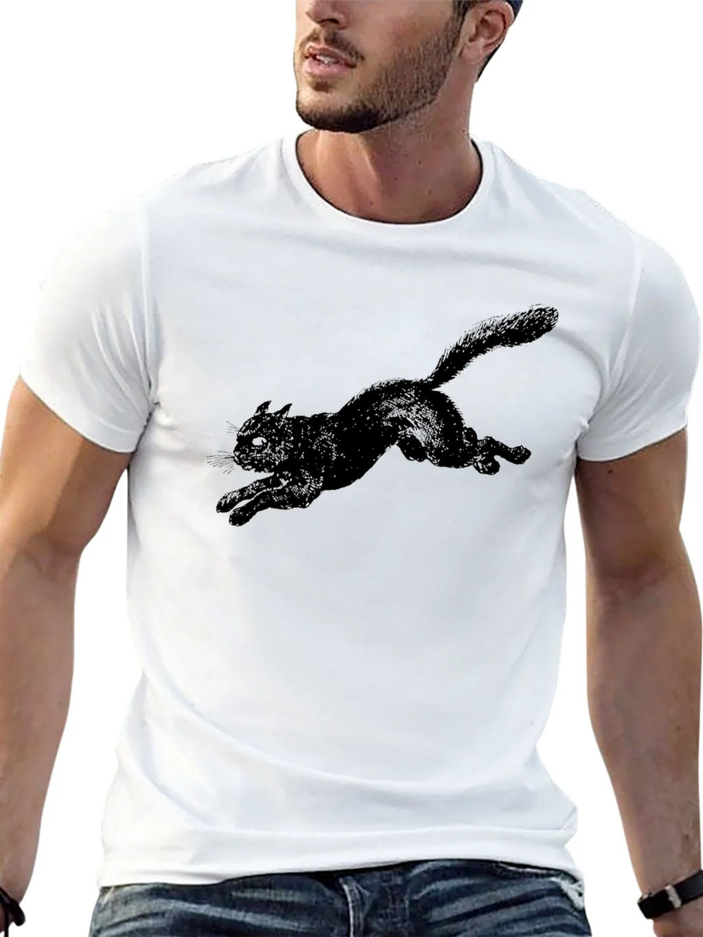 Black Cat Graphic Tee - Mens Casual T-Shirt product image 4