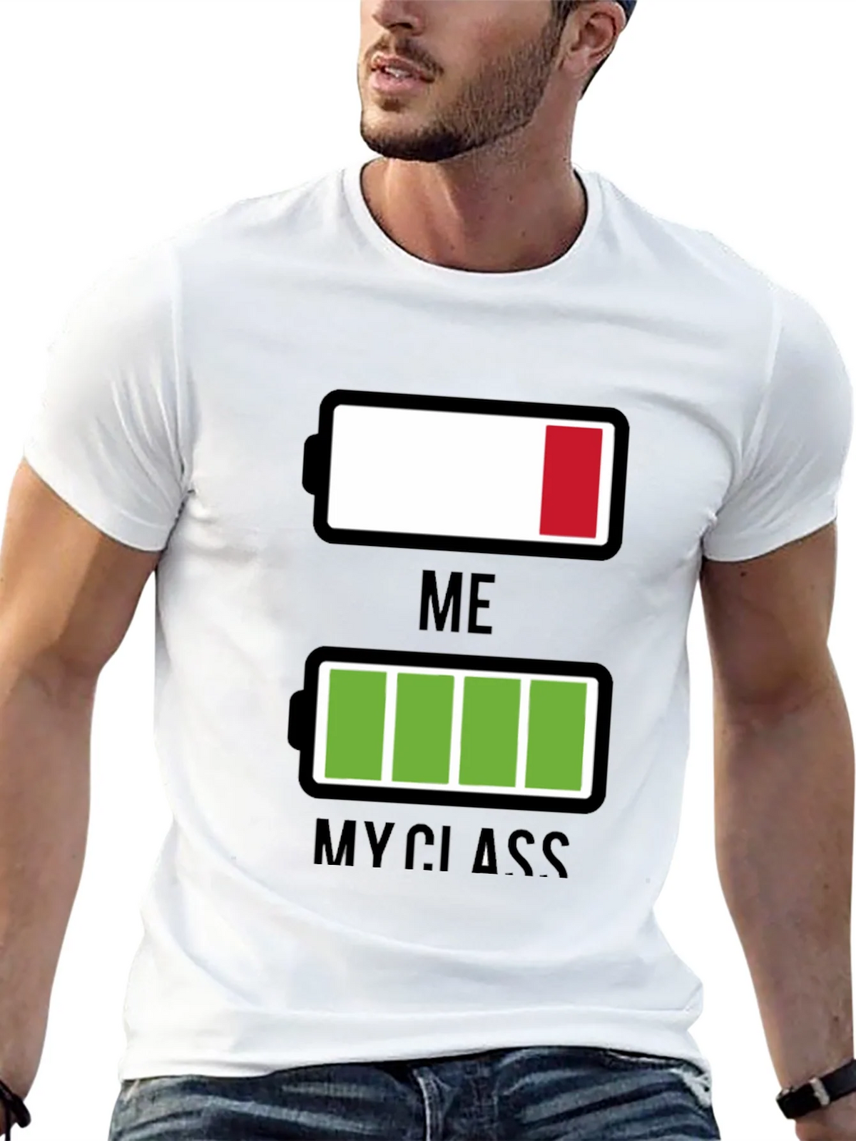 Funny Low Battery T-Shirt - Me vs. My Class product image 4