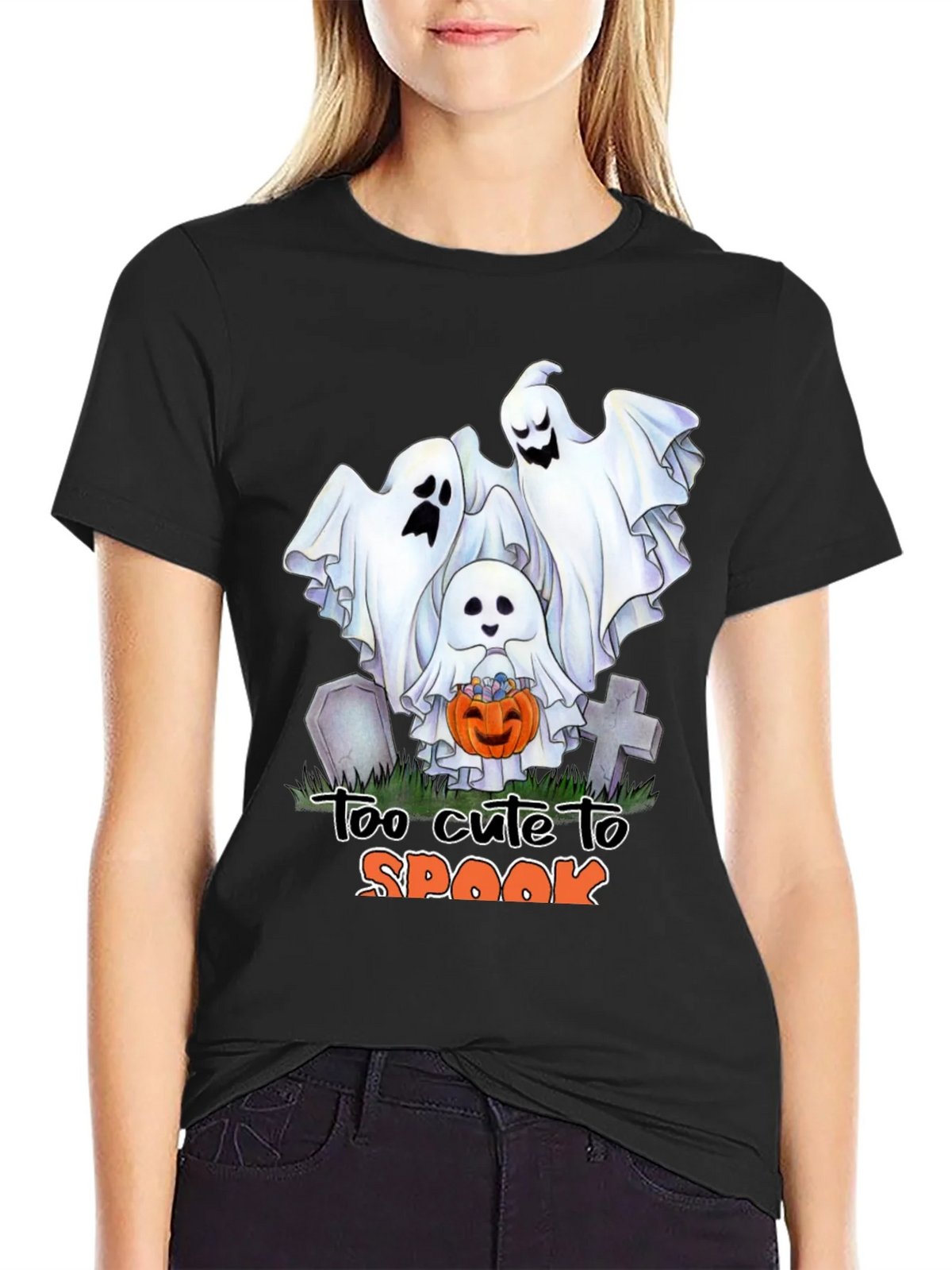 Cute Halloween Ghost T-Shirt: Too to Spook product image 5