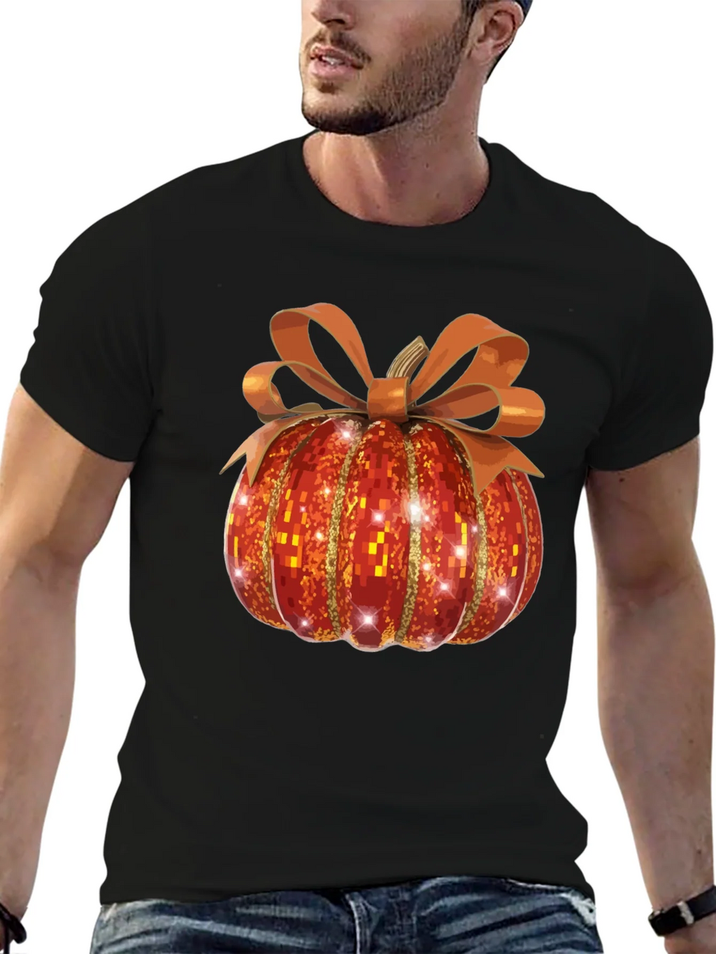 Festive Pumpkin T-Shirt - Autumn Sparkle Design product image 9
