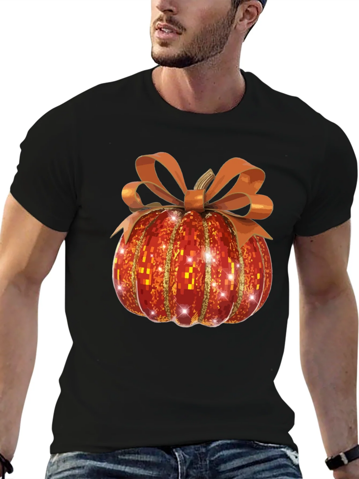 Festive Pumpkin T-Shirt - Autumn Sparkle Design product image 9