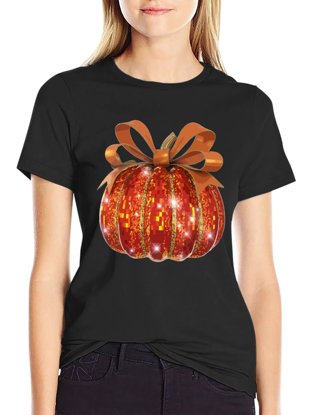 Festive Pumpkin T-Shirt - Autumn Sparkle Design product image 5