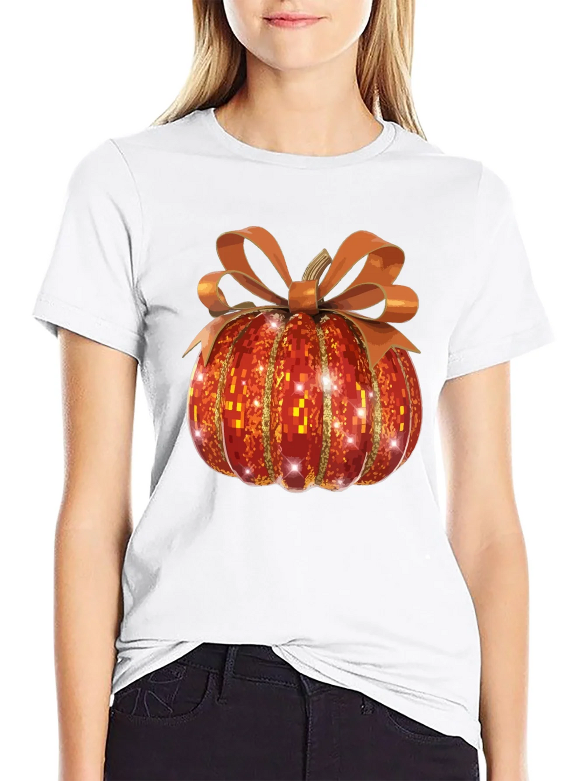 Festive Pumpkin T-Shirt - Autumn Sparkle Design product image 11