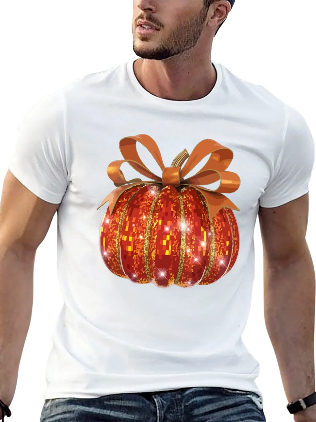 Festive Pumpkin T-Shirt - Autumn Sparkle Design product image 4