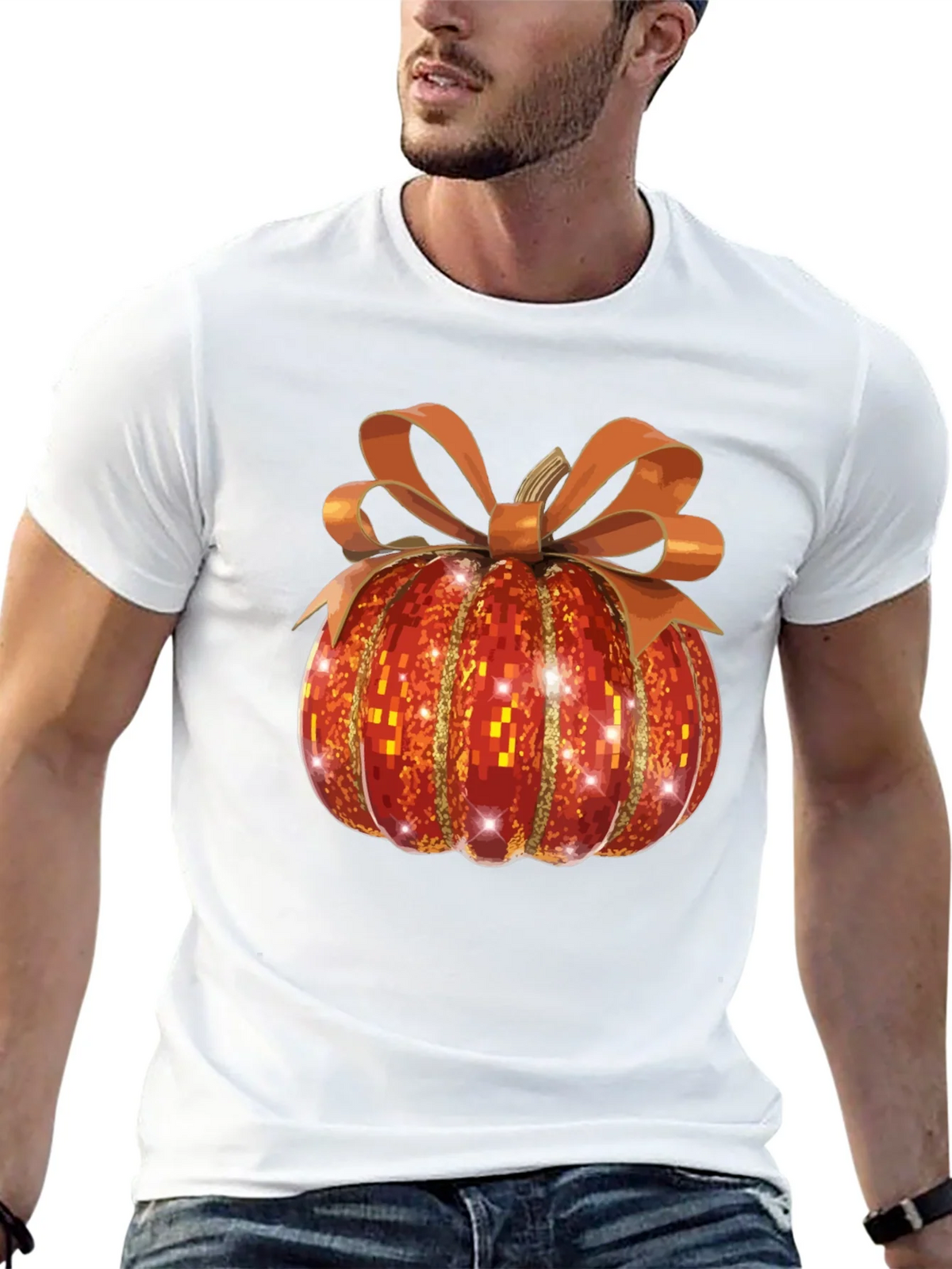 Festive Pumpkin T-Shirt - Autumn Sparkle Design product image 4