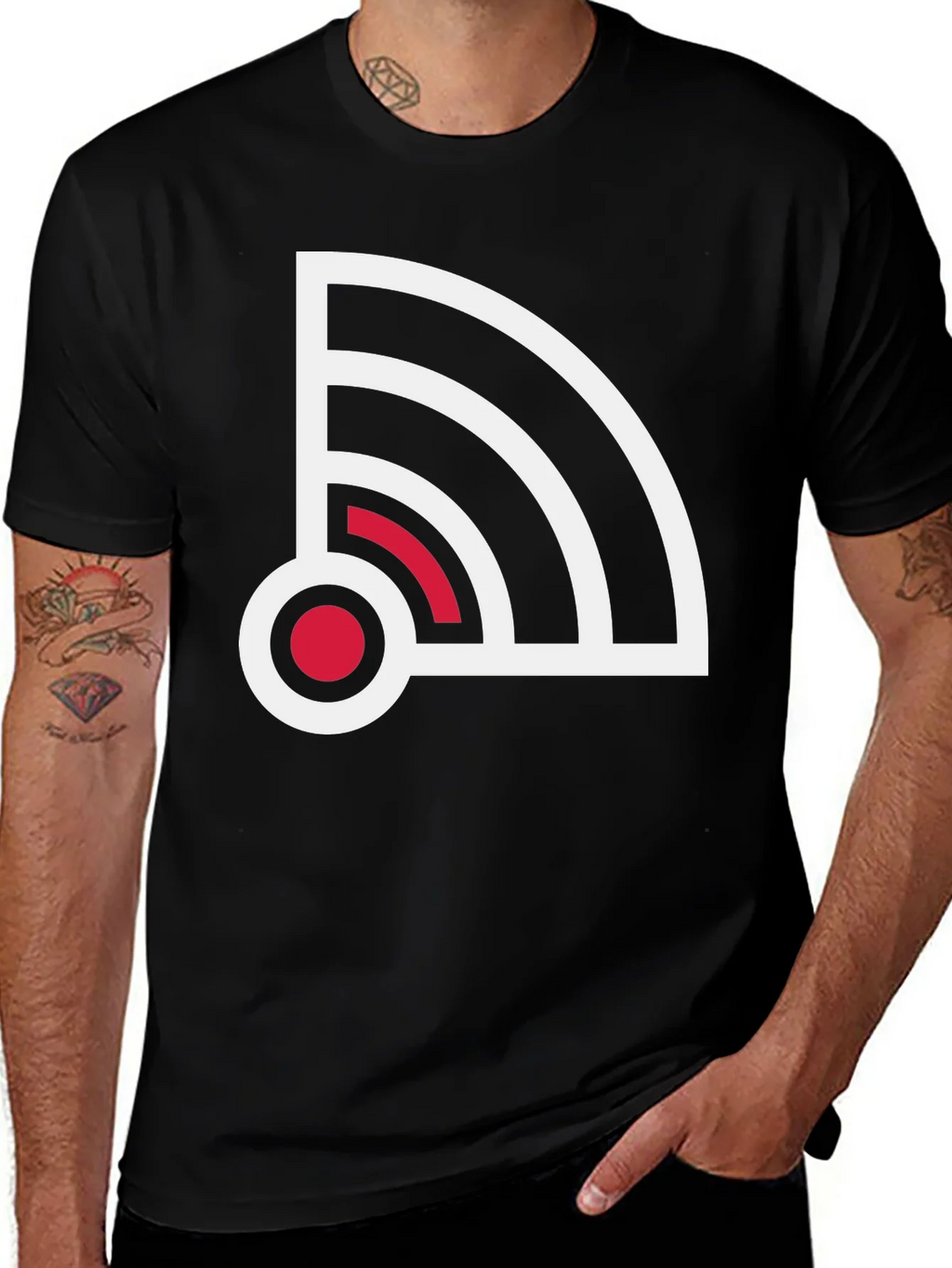 Stylish Signal Graphic Tee - Black product image 1
