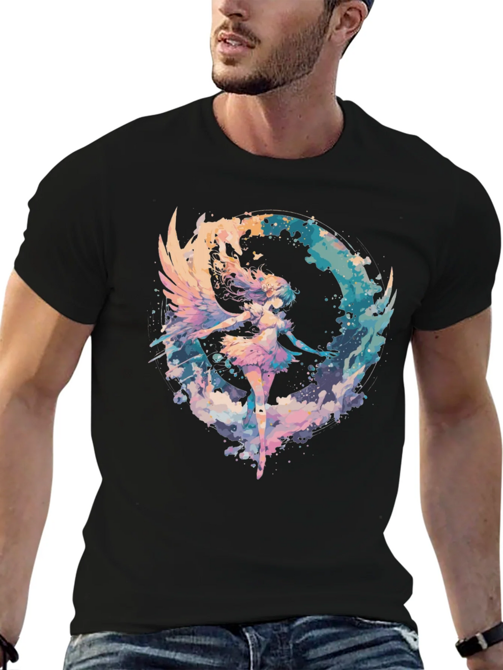 Angel Wings Graphic Tee - Stylish Black T-Shirt product image 9