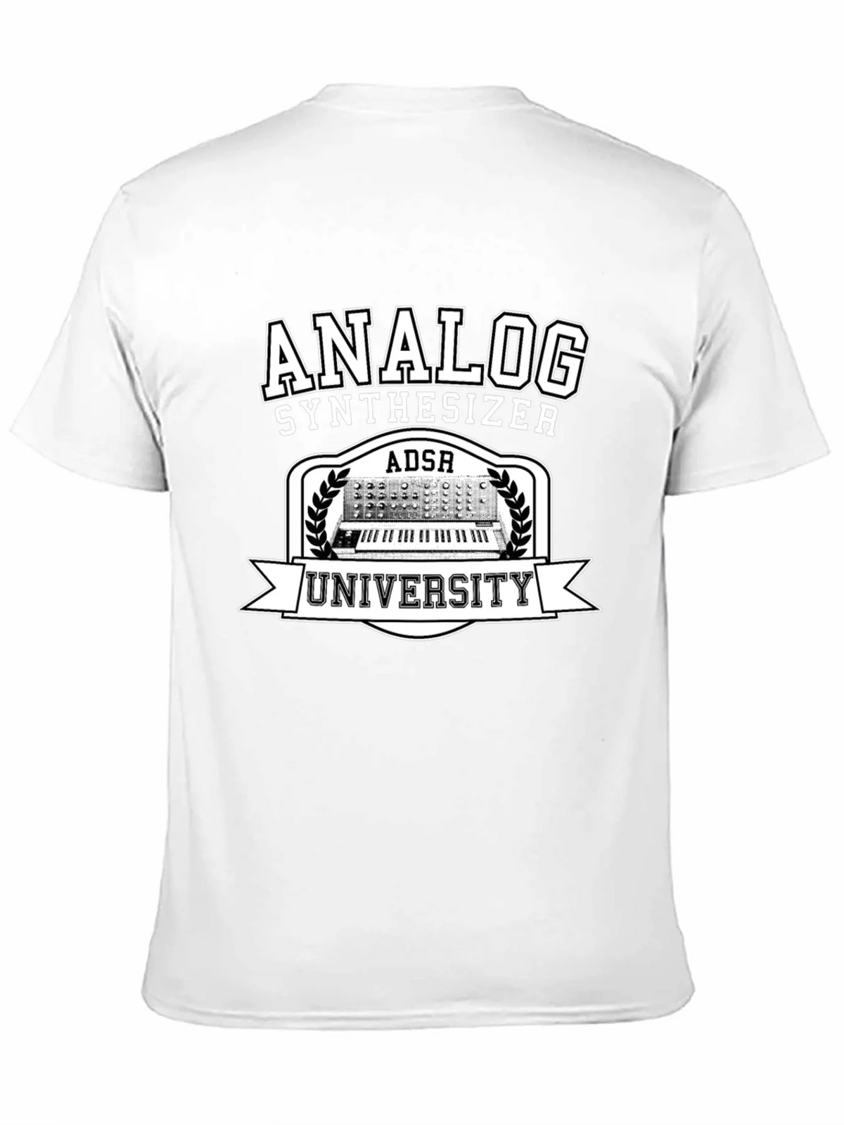 Analog Synthesizer University Black Graphic T-Shirt product image 2