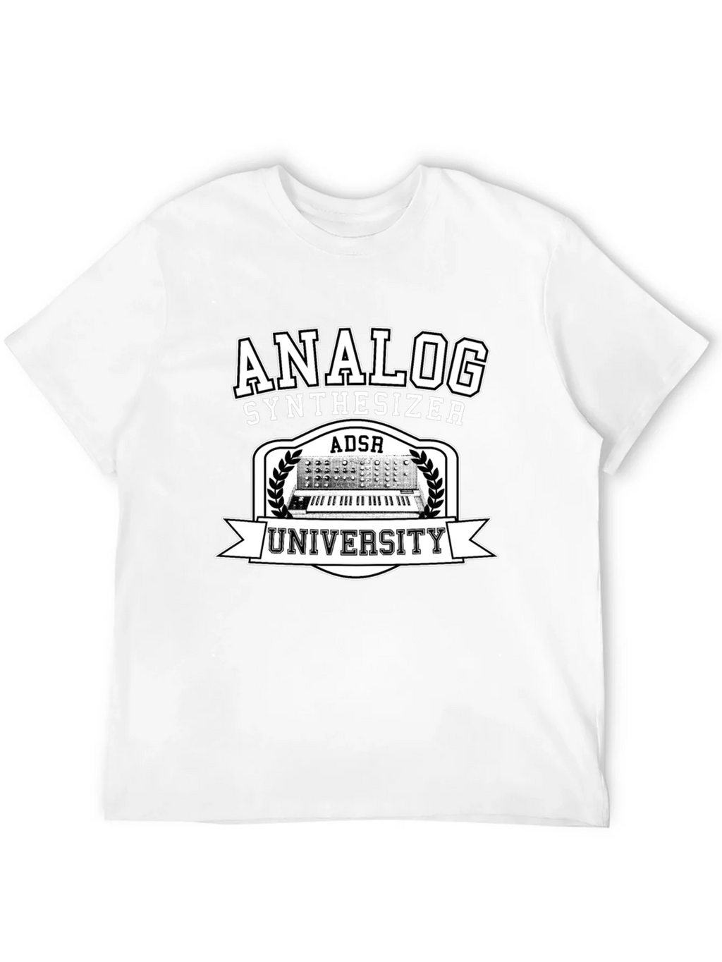 Analog Synthesizer University Black Graphic T-Shirt product image 3