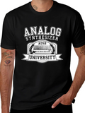 Analog Synthesizer University Black Graphic T-Shirt product image 1