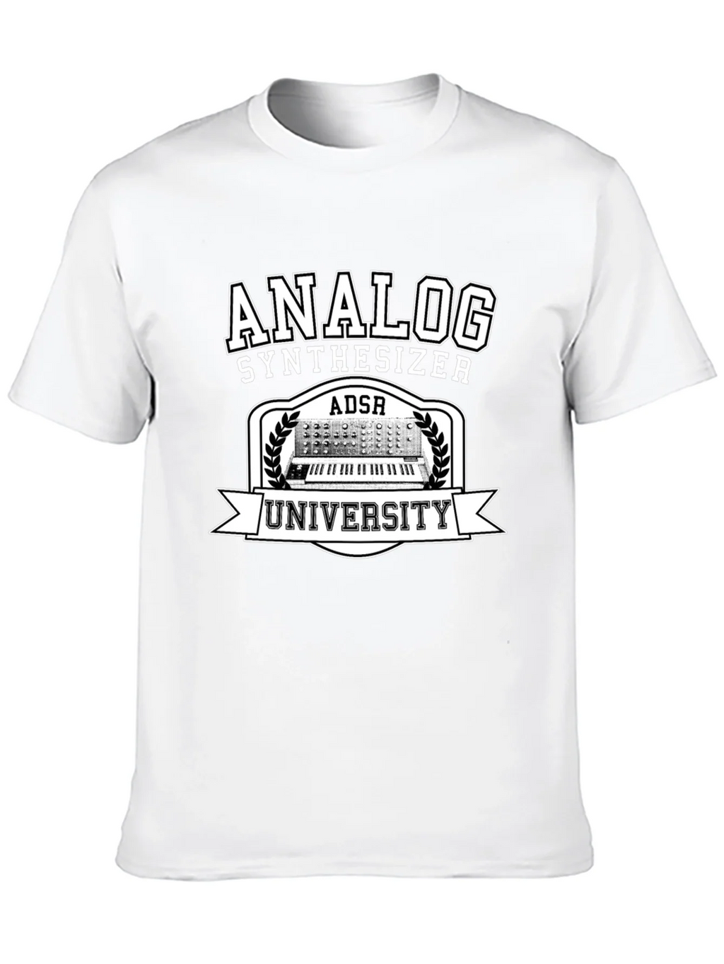 Analog Synthesizer University Black Graphic T-Shirt product image 12