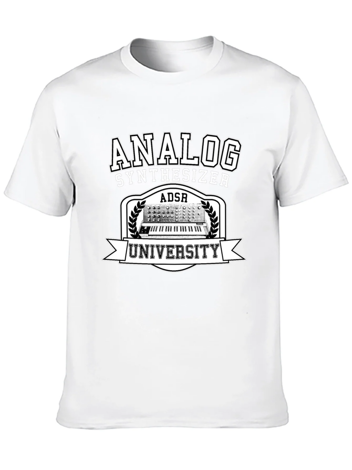 Analog Synthesizer University Black Graphic T-Shirt product image 12