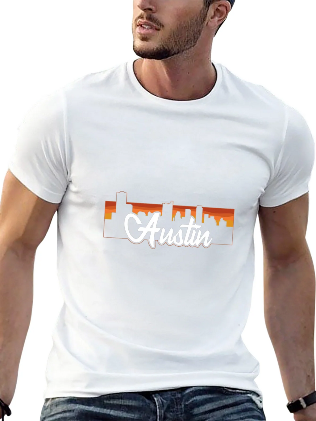 Austin Skyline T-Shirt - Mens Black Graphic Tee product image 4