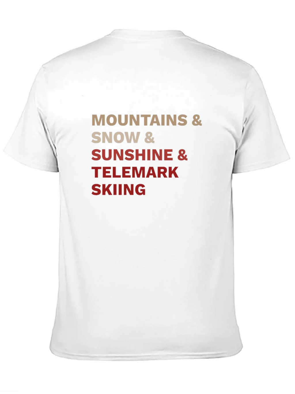 Mountains Snow Sunshine Telemark Skiing Black T-Shirt product image 2