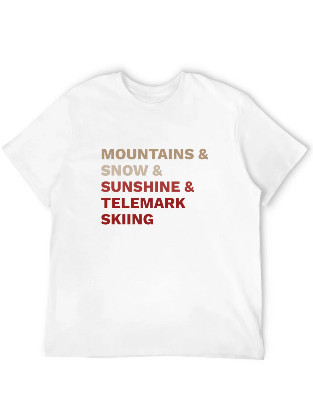 Mountains Snow Sunshine Telemark Skiing Black T-Shirt product image 3
