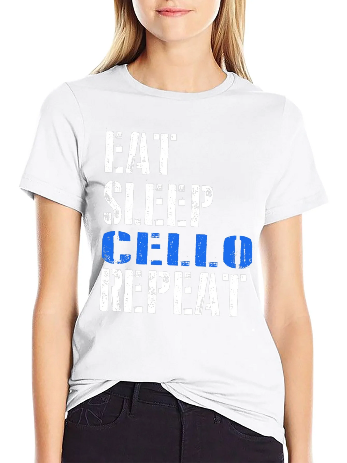 Eat Sleep Cello Repeat Black Graphic Tee product image 11