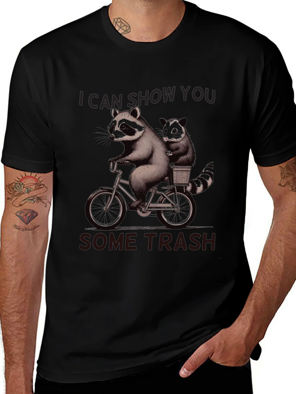Raccoon Bike Ride Graphic T-Shirt product image 1