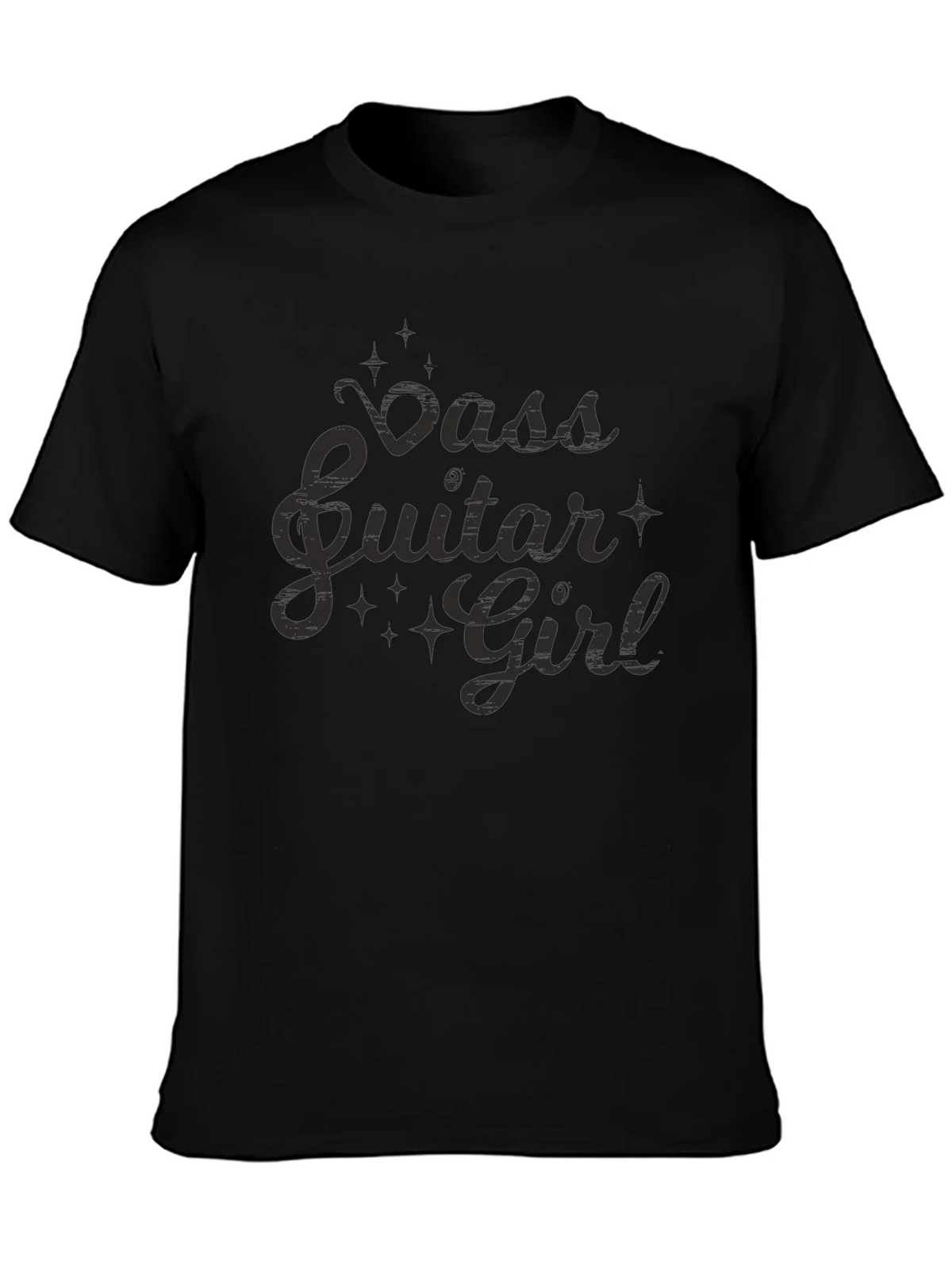 Bass Guitar Girl Black T-Shirt product image 6