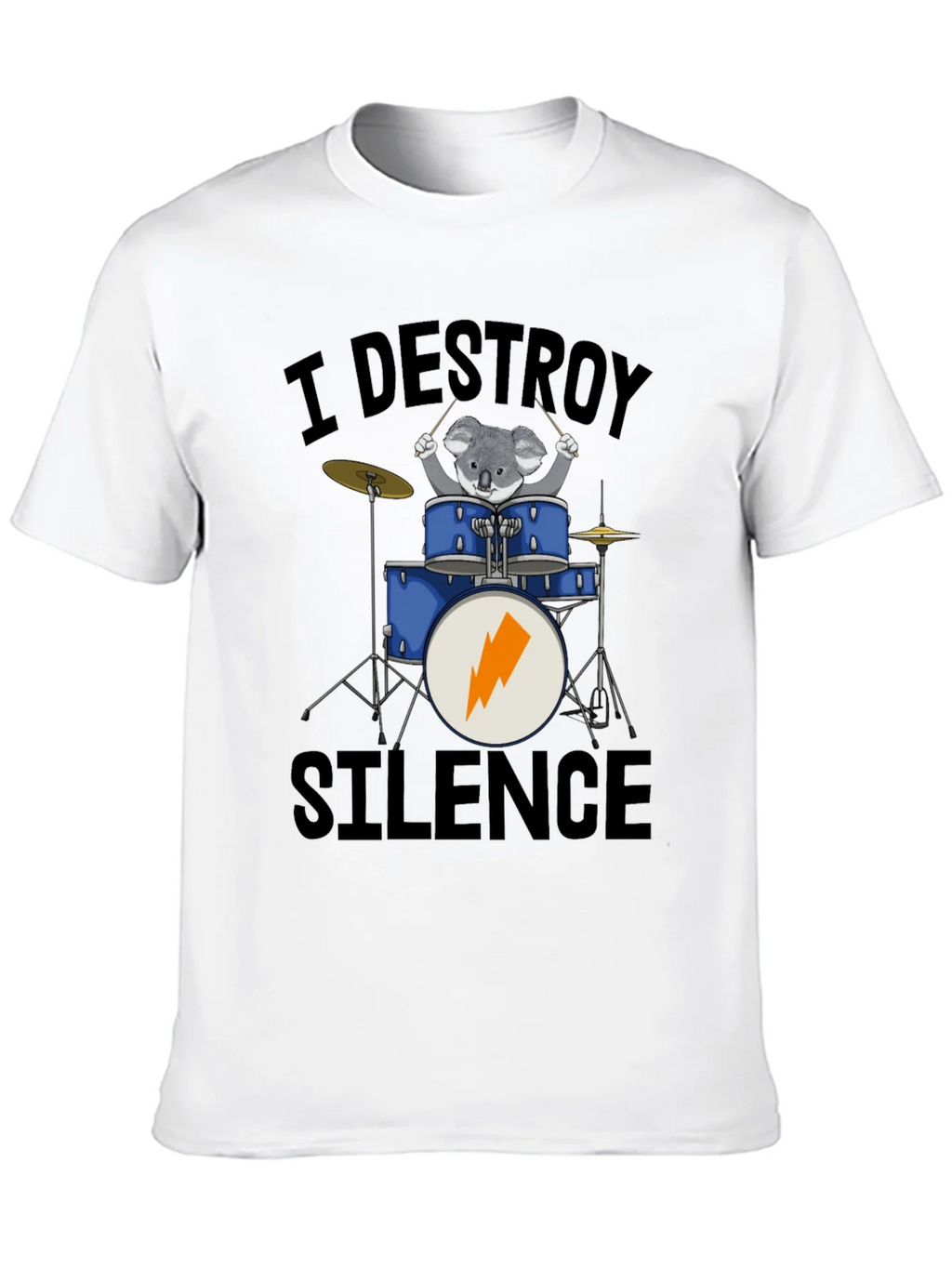 I Destroy Silence Koala Drummer T-Shirt product image 12