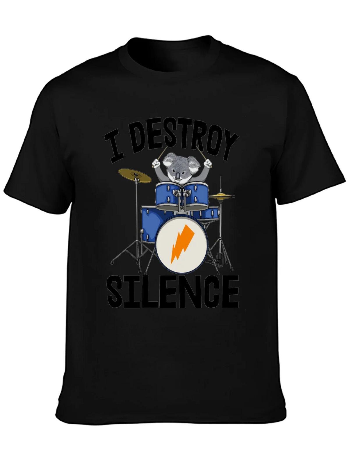 I Destroy Silence Koala Drummer T-Shirt product image 6
