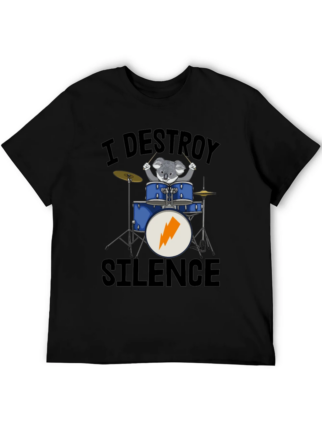 I Destroy Silence Koala Drummer T-Shirt product image 8