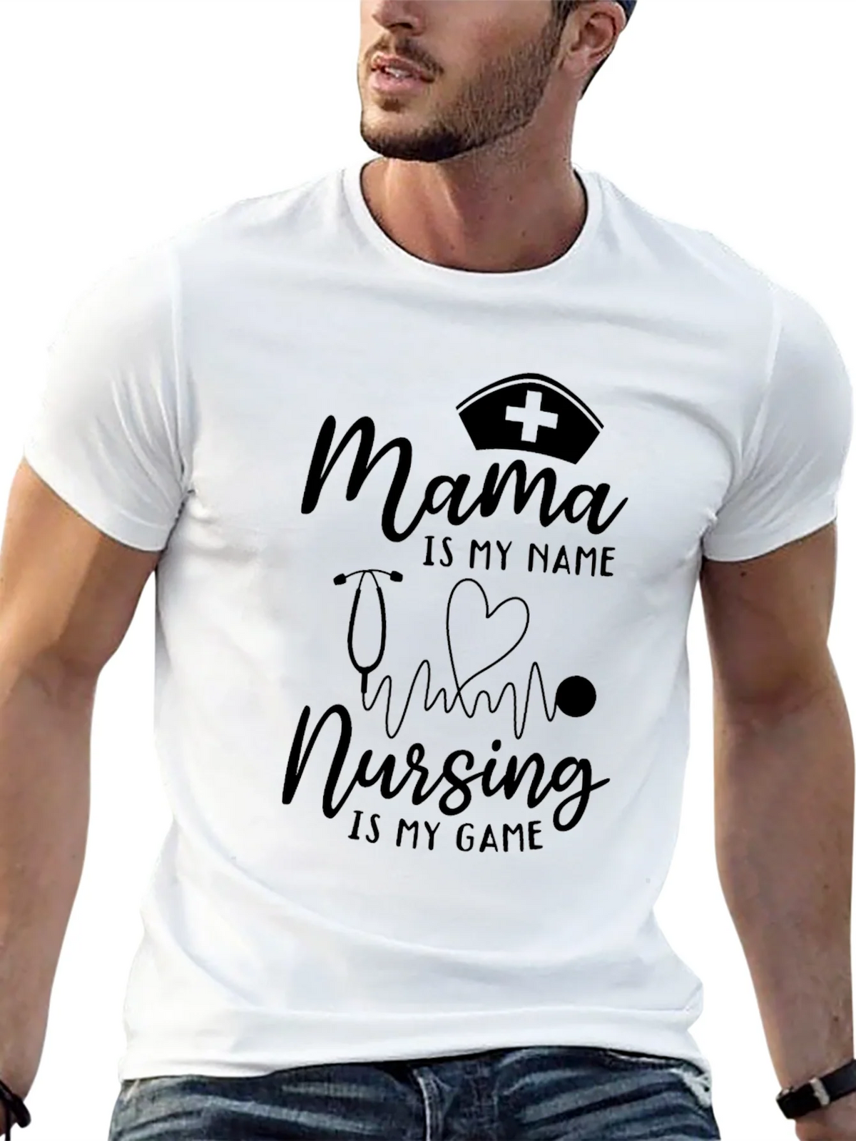 Mama Nursing is My Game Black T-Shirt product image 4