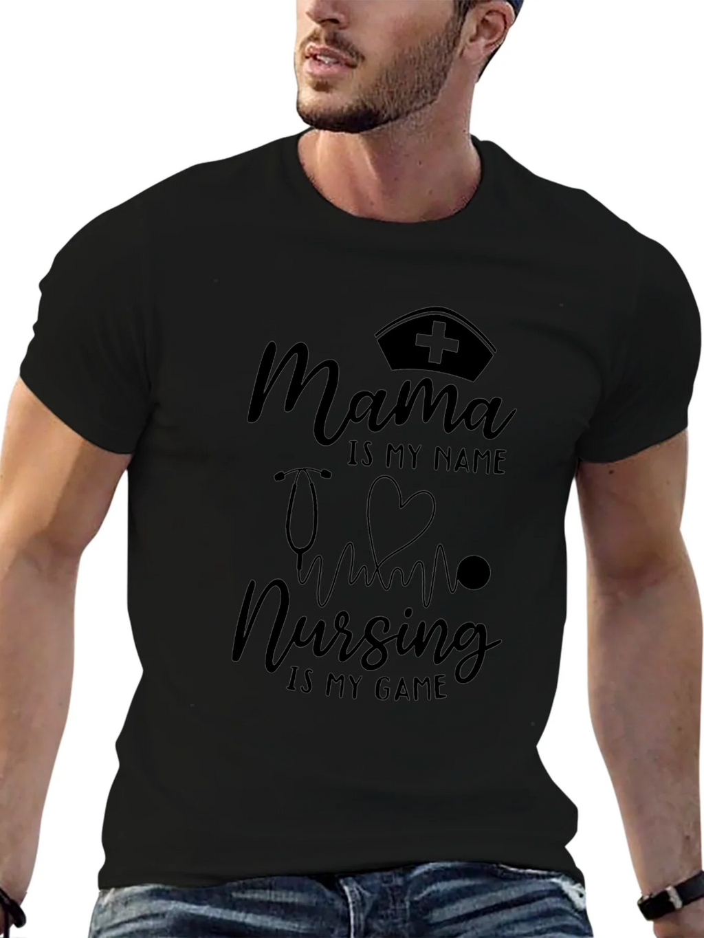 Mama Nursing is My Game Black T-Shirt product image 9