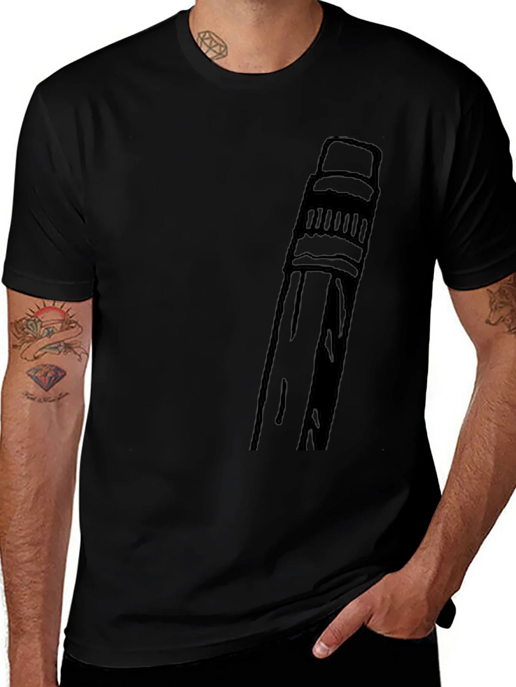 Pencil Graphic T-Shirt - Black product image 1