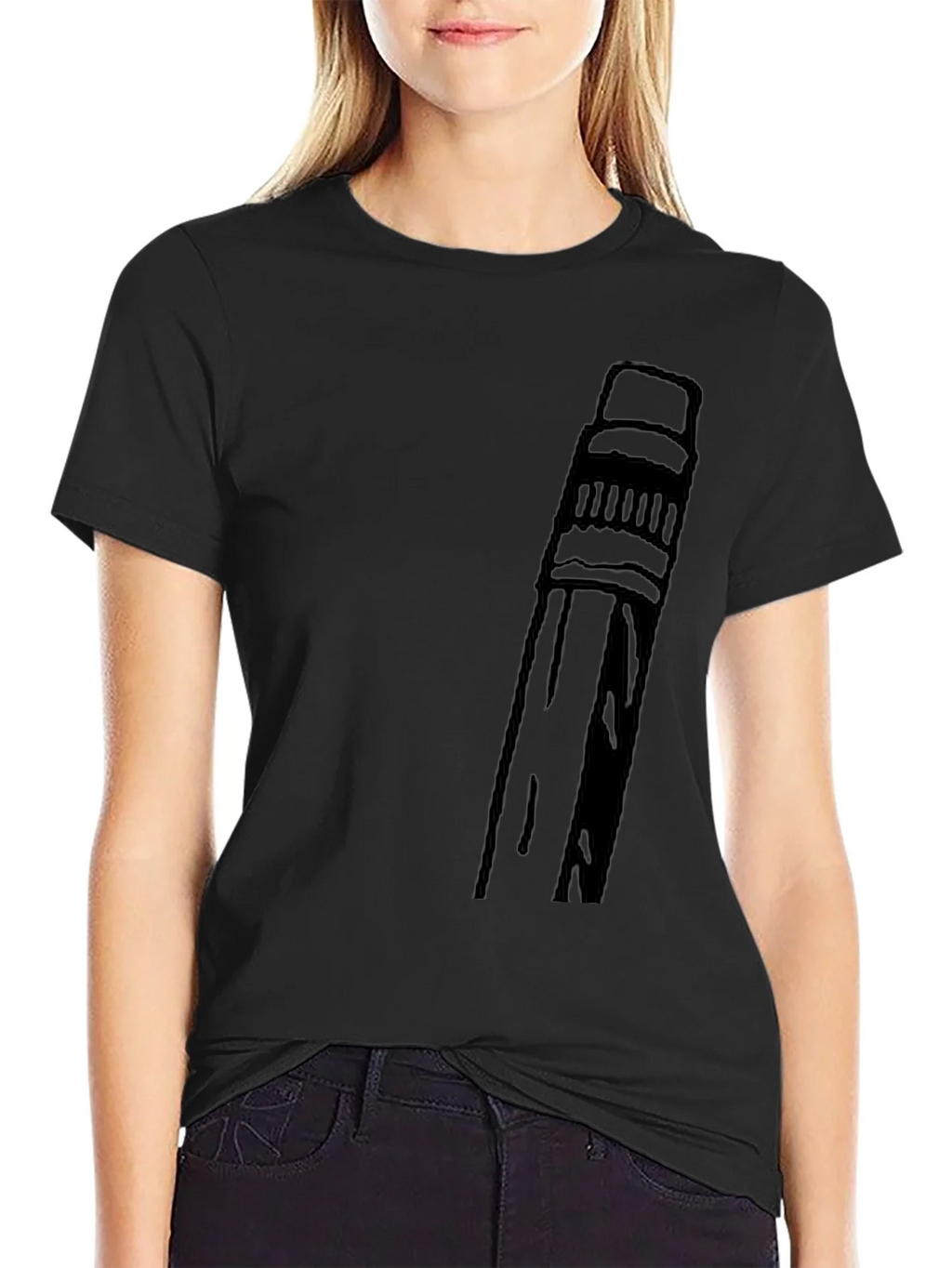 Pencil Graphic T-Shirt - Black product image 5