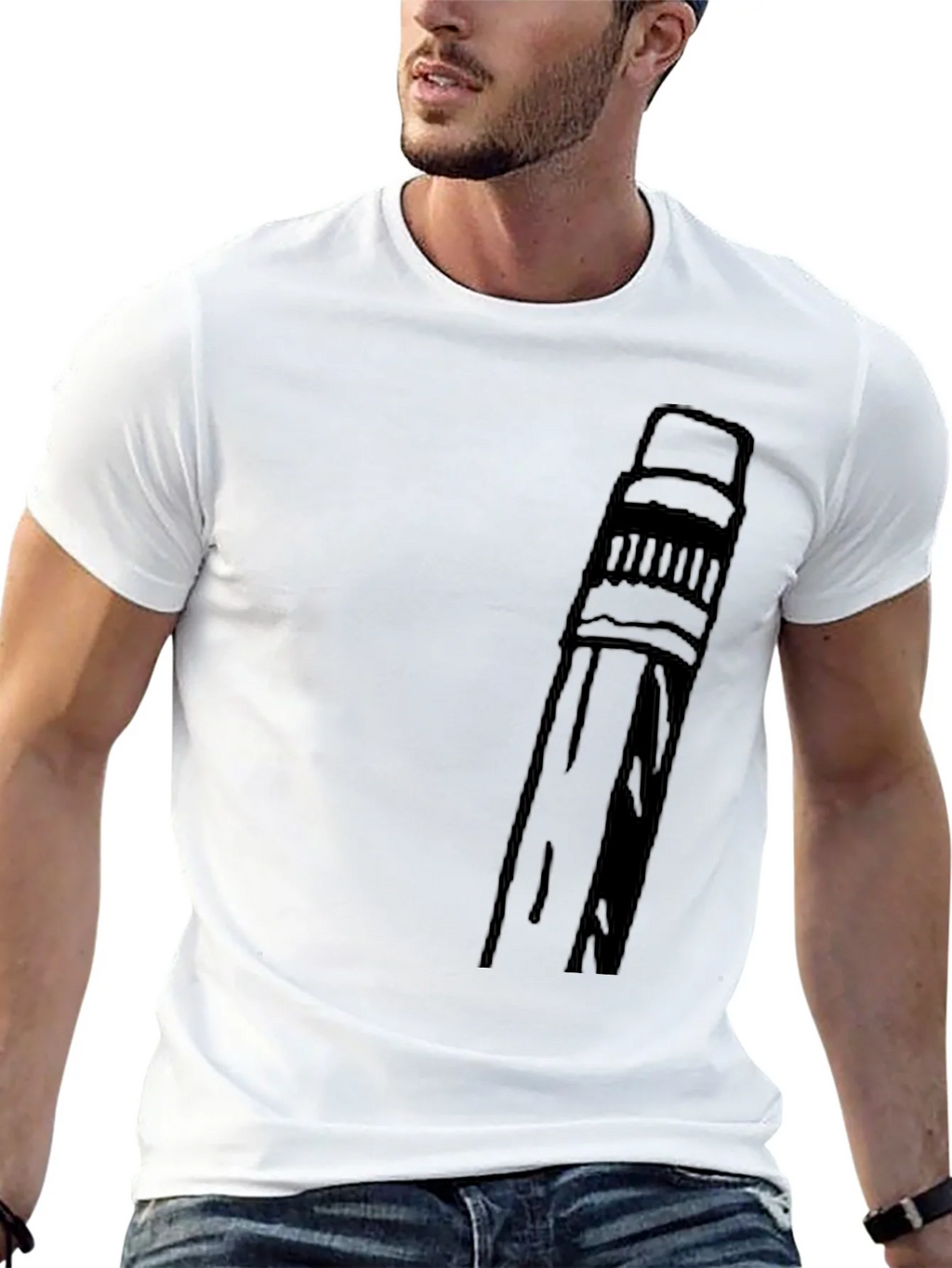 Pencil Graphic T-Shirt - Black product image 4