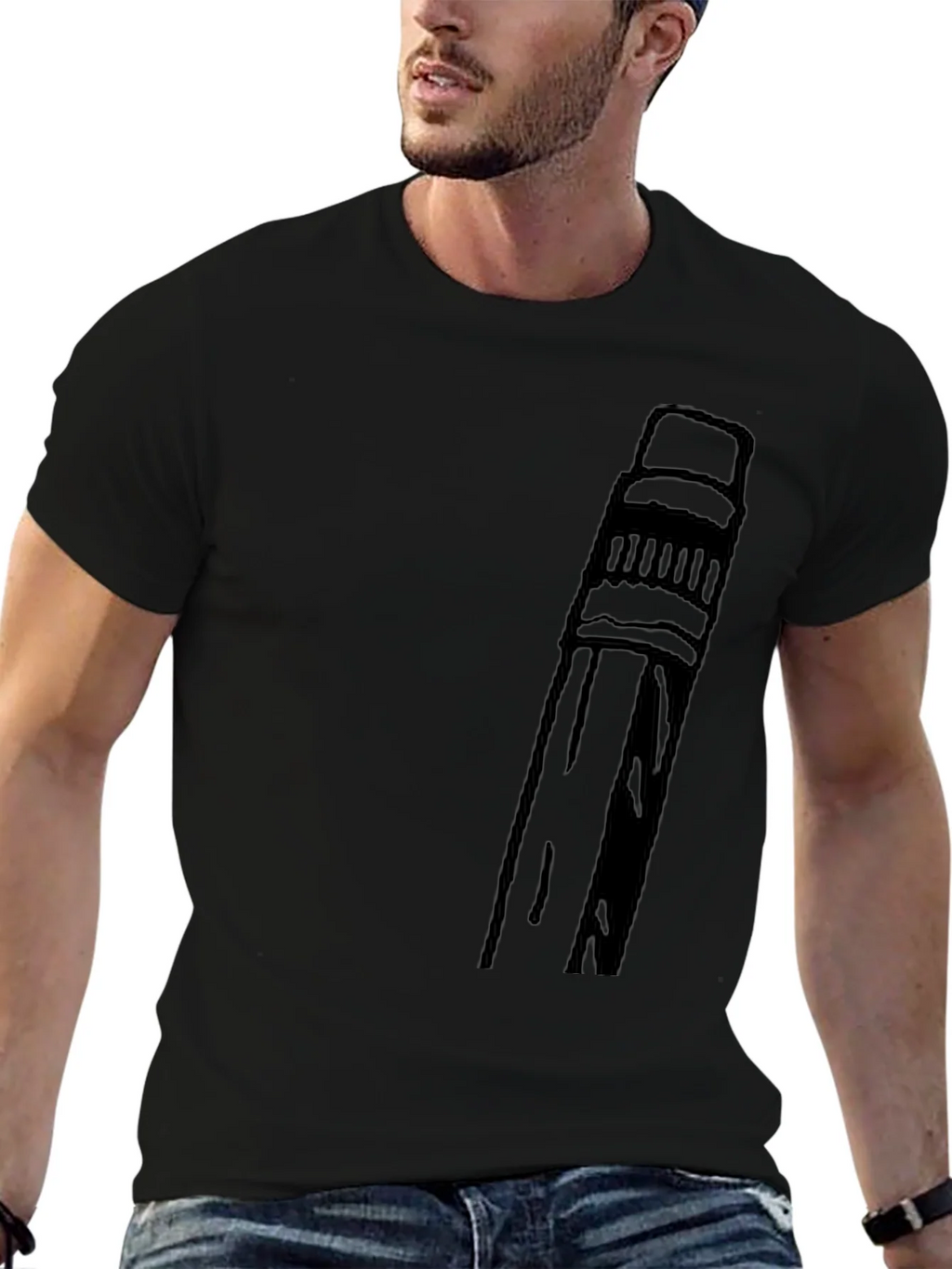 Pencil Graphic T-Shirt - Black product image 9