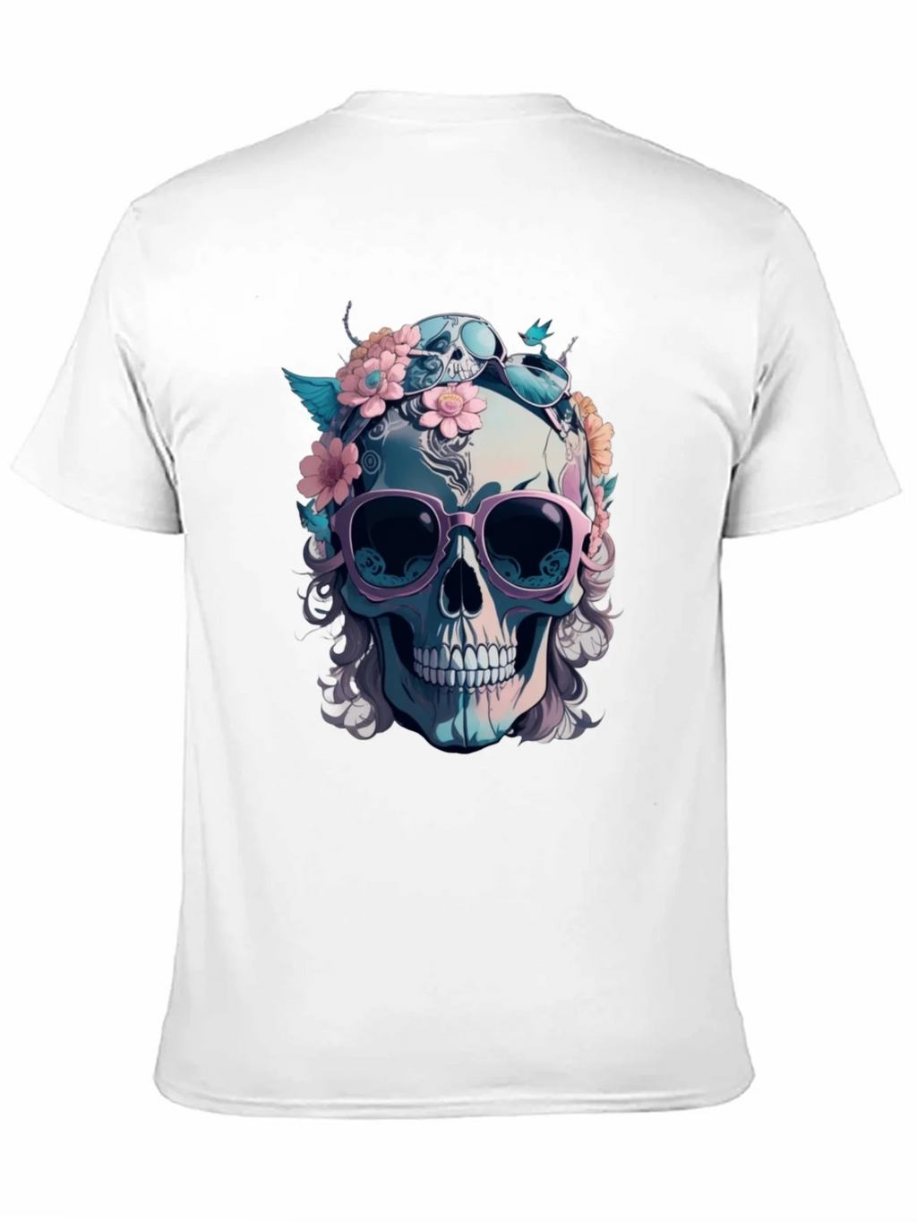 Skull & Flowers Graphic Tee - Mens Black Cotton T-Shirt product image 2