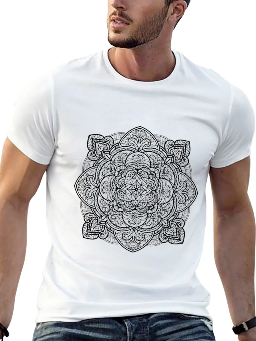 Black Mandala Graphic Tee - Stylish & Unique product image 4