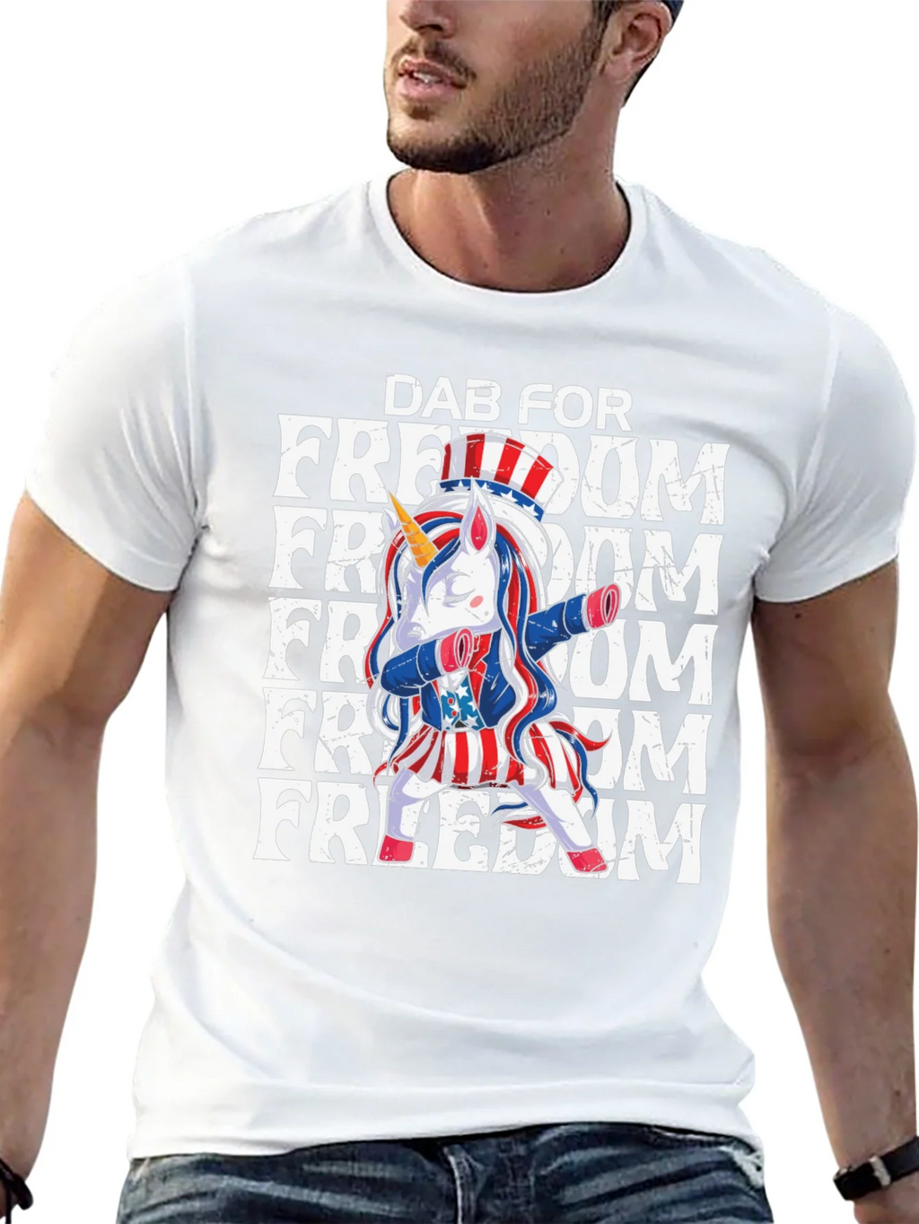 Dab for Freedom Unicorn Tee product image 4