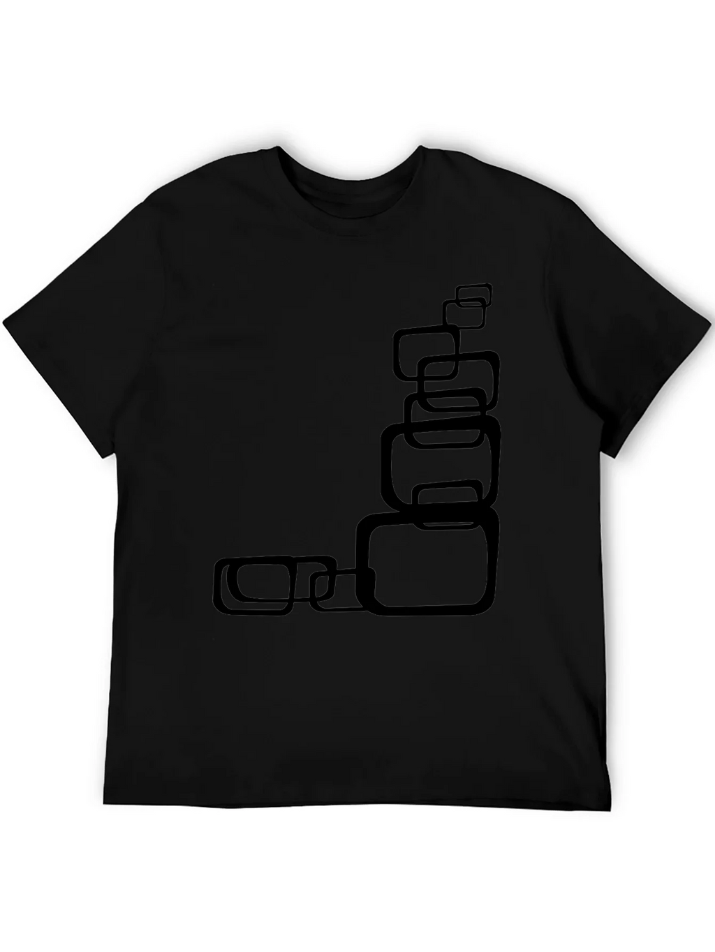Modern Black T-Shirt with Abstract Square Design product image 8