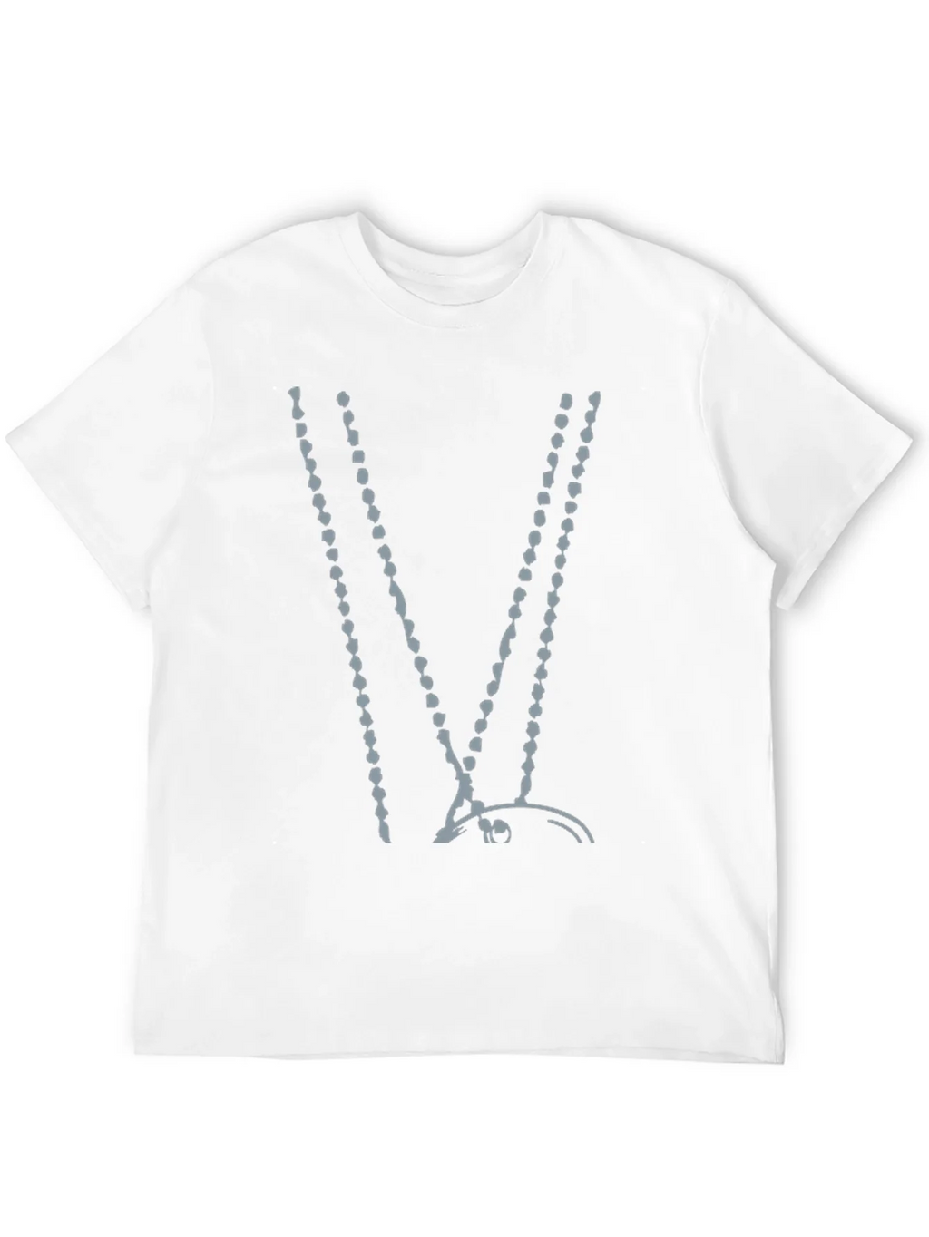 Abstract Beaded V-Neck Black T-Shirt