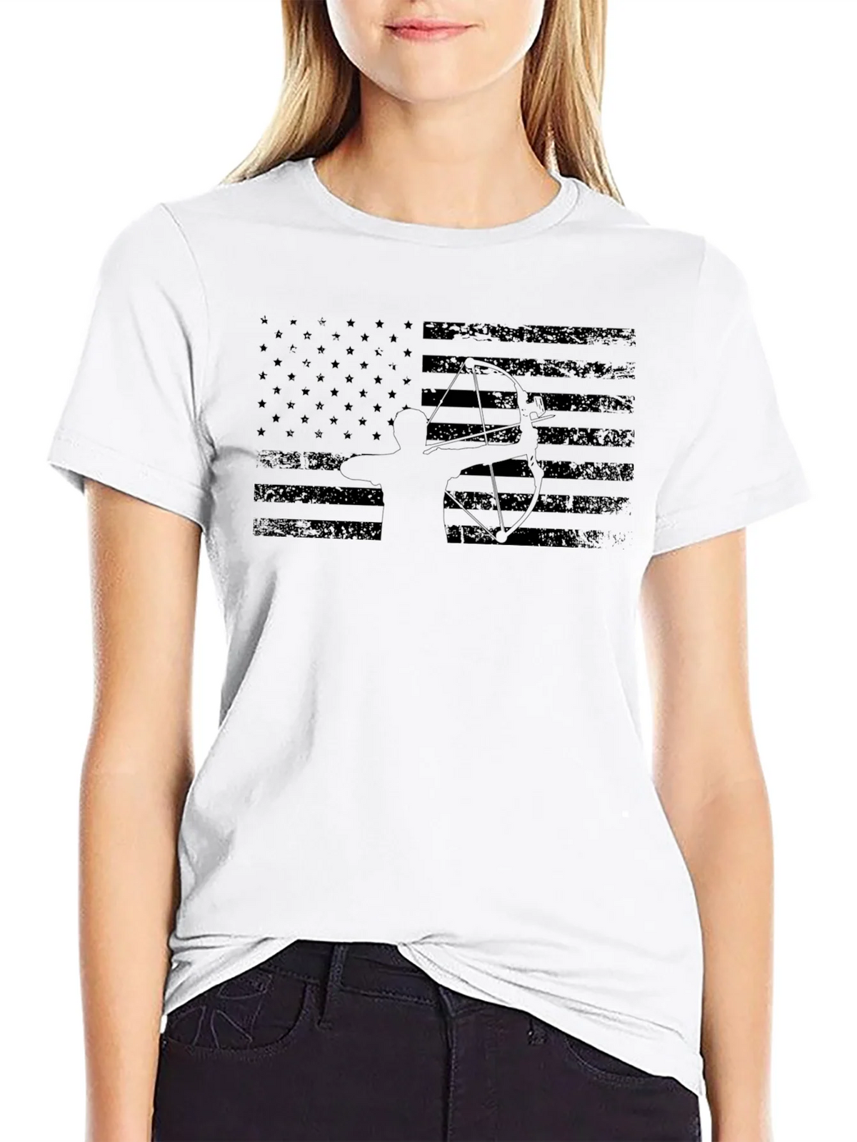 American Flag Archer Graphic Tee - Black Cotton product image 11
