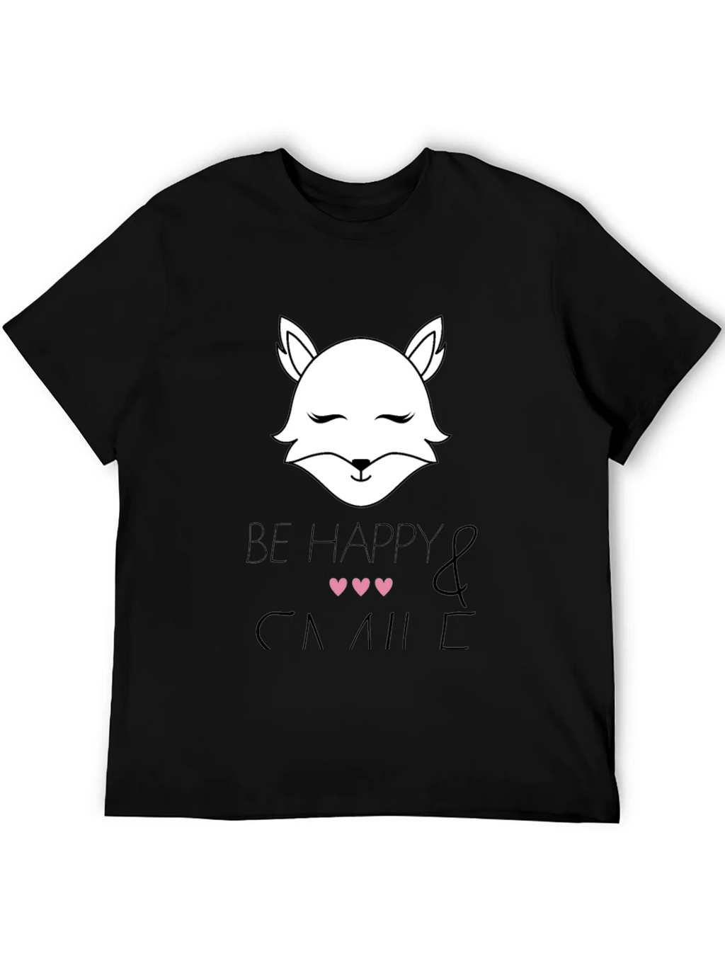 Be Happy and Smile T-Shirt with Cute Fox Design product image 8
