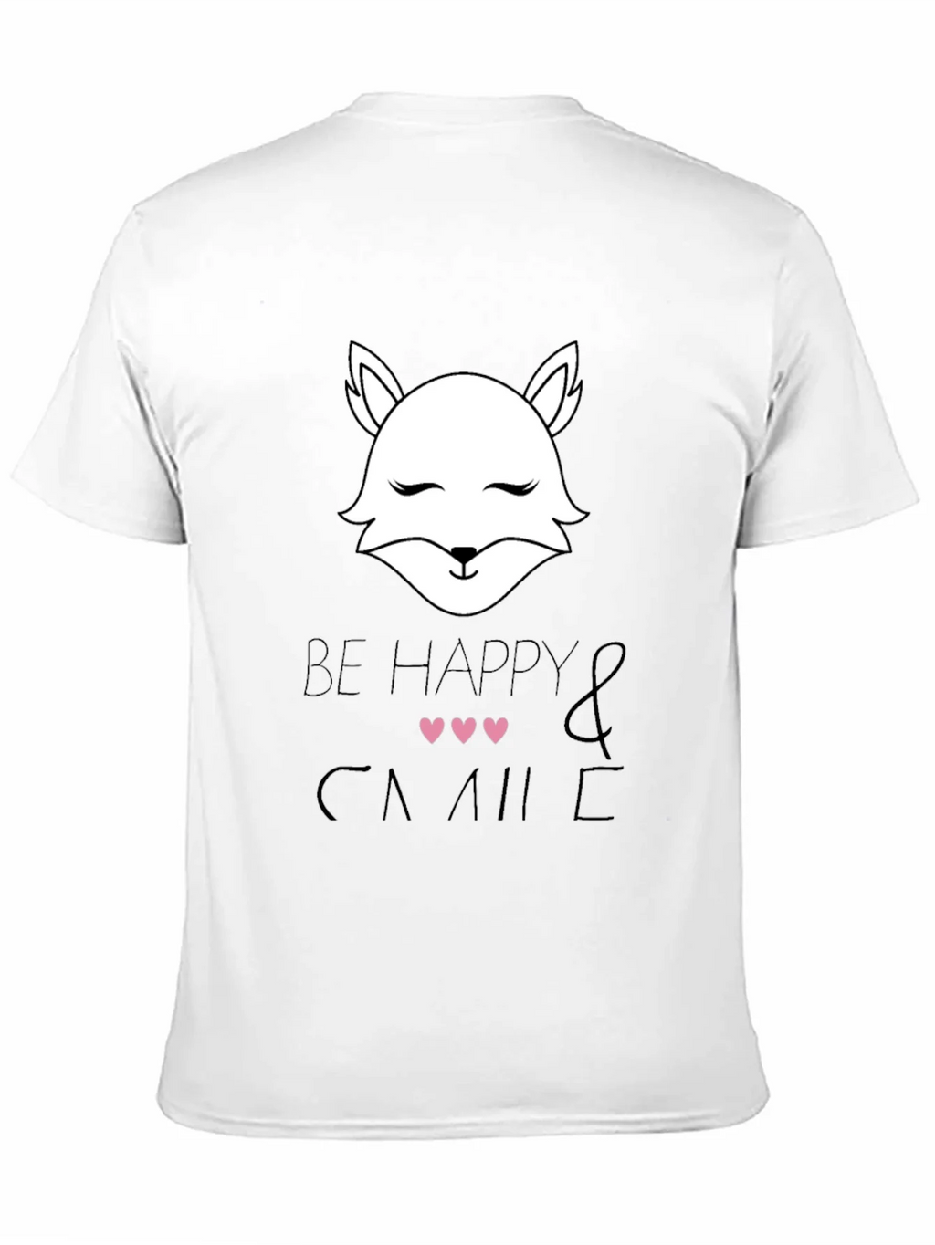 Be Happy and Smile T-Shirt with Cute Fox Design product image 2