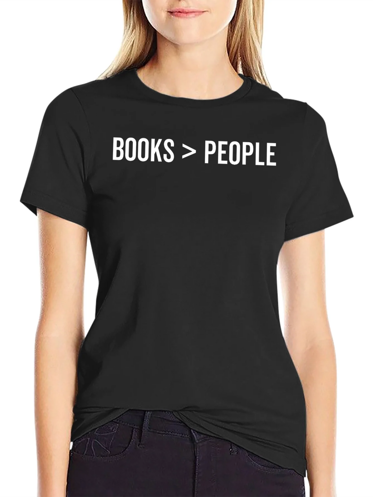 Books > People T-Shirt - Black Graphic Tee product image 5
