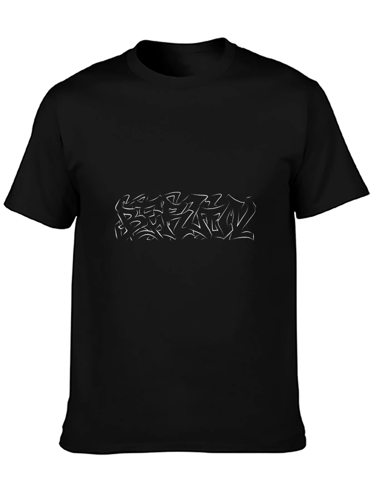 Abstract Line Art Black T-Shirt product image 6