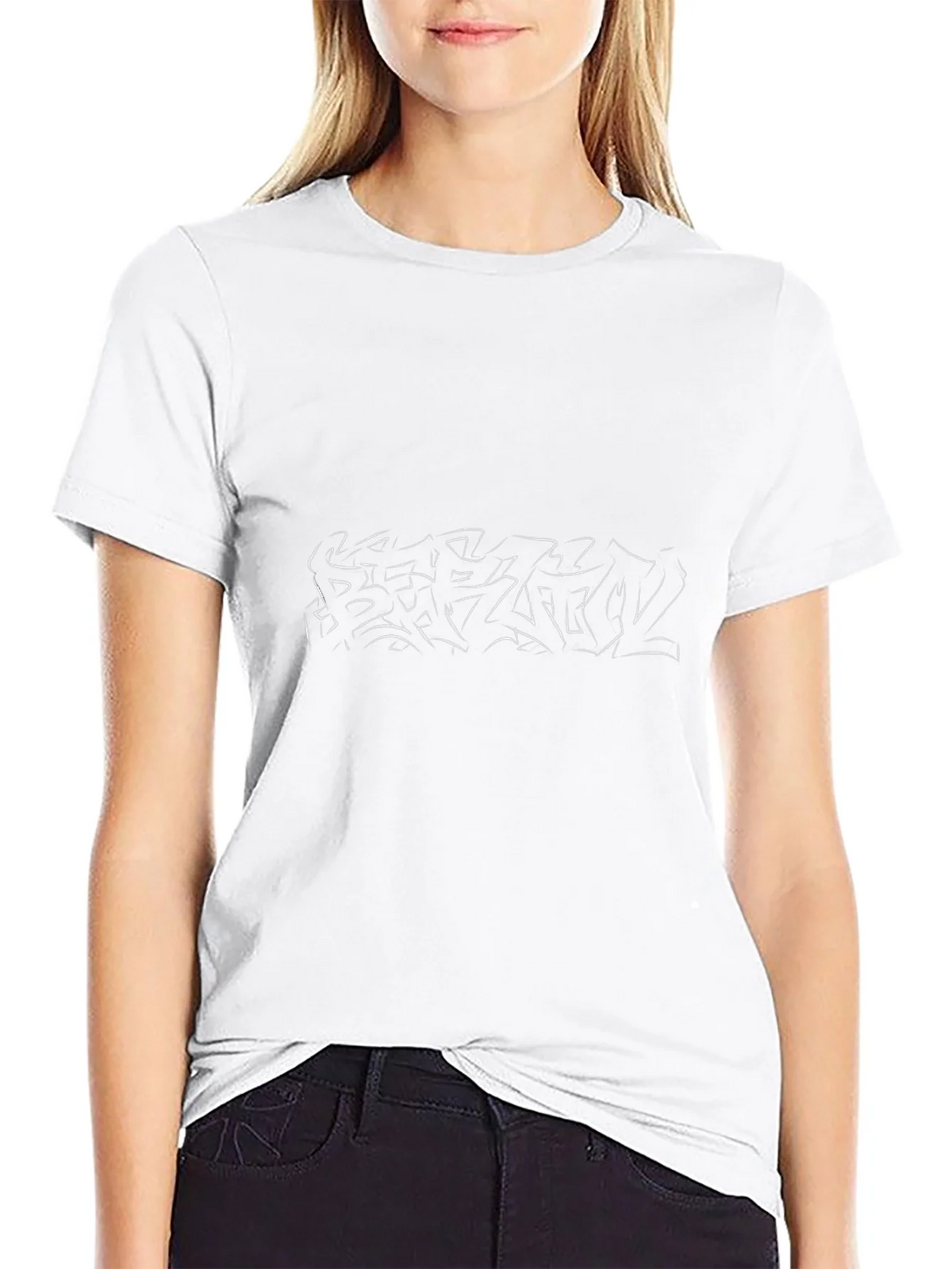 Abstract Line Art Black T-Shirt product image 11